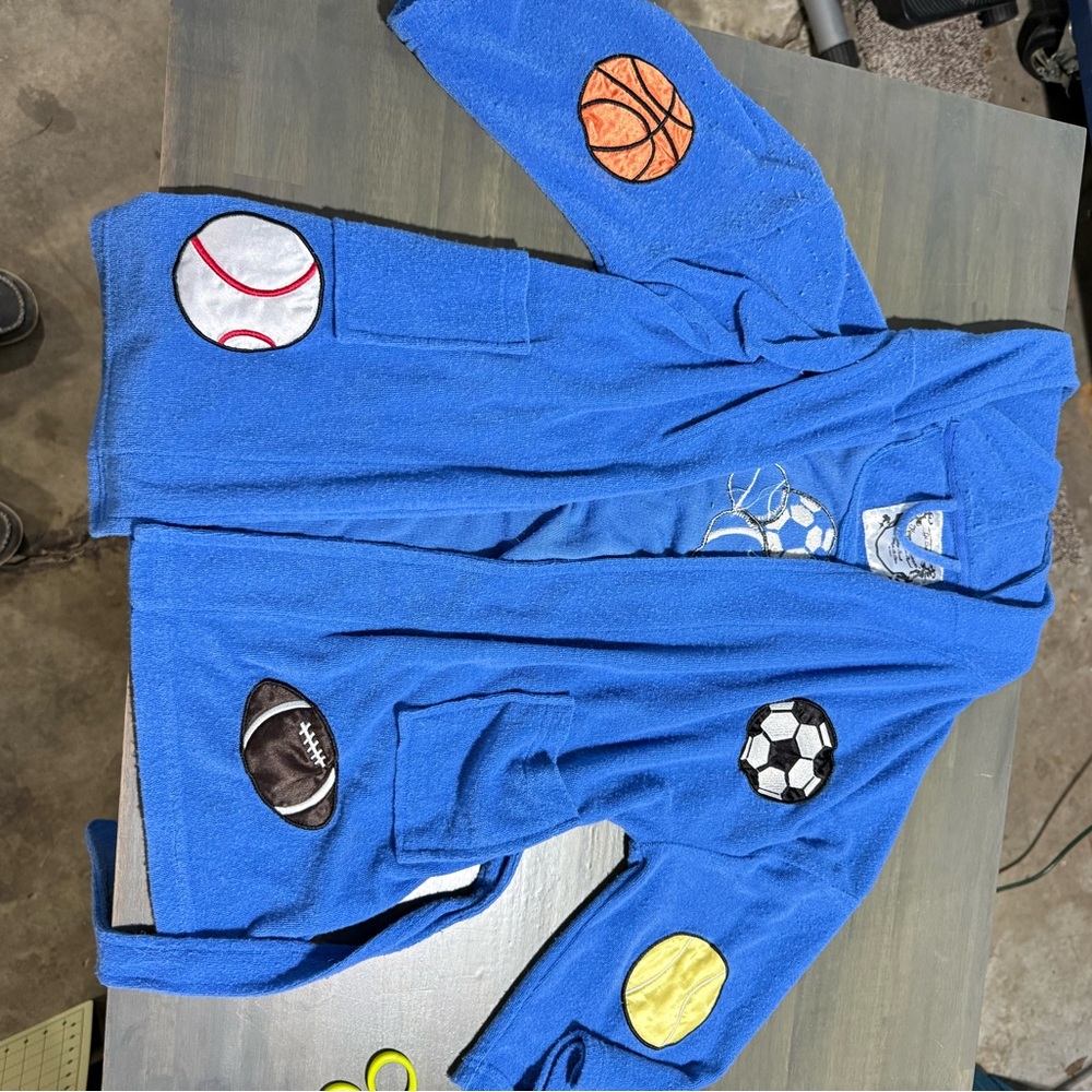 Blue Sports-Themed Kids' Robe